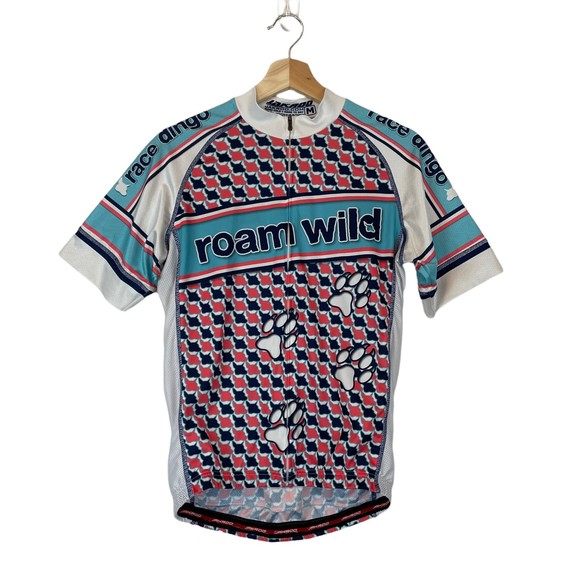 MENS JAKROO ROAM WILD RACE DINGO FULL ZIP SHORT SLEEVE CYCLING JERSEY SHIRT TOP - Picture 1 of 11